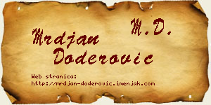 Mrđan Doderović vizit kartica